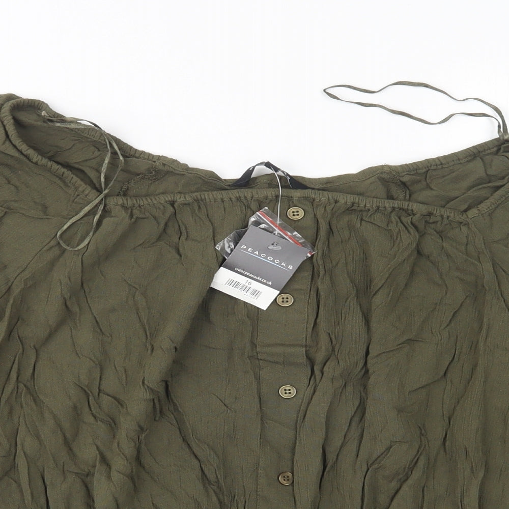 Peacocks Womens Green   Basic Blouse Size 16