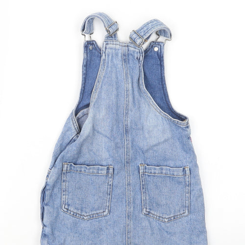 NEXT Girls Blue  Denim Pinafore/Dungaree Dress  Size 3-4 Years