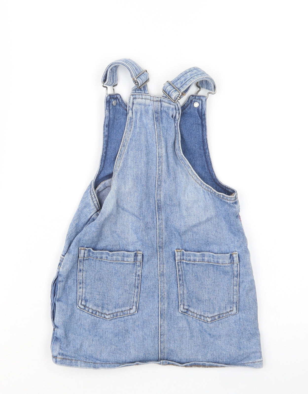 NEXT Girls Blue  Denim Pinafore/Dungaree Dress  Size 3-4 Years