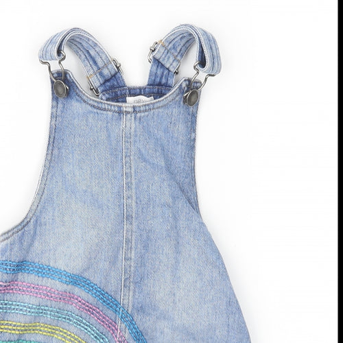NEXT Girls Blue  Denim Pinafore/Dungaree Dress  Size 3-4 Years