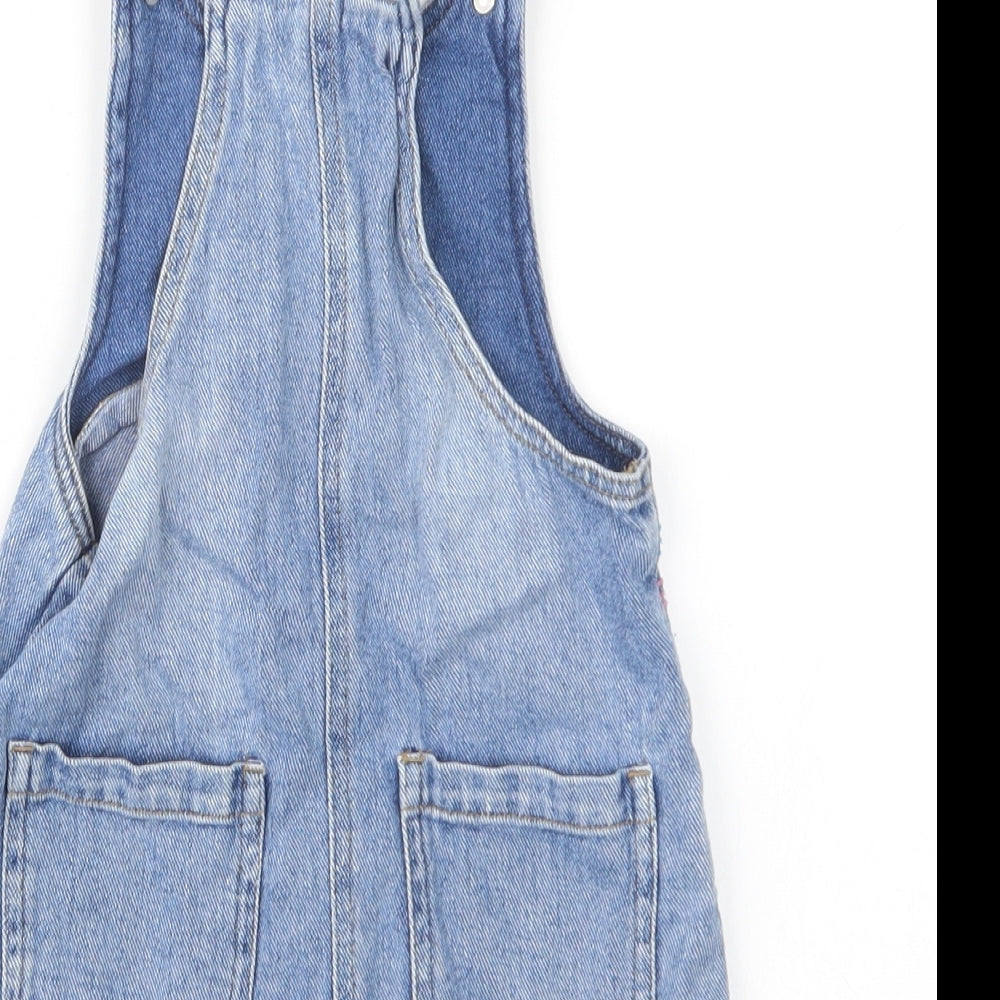NEXT Girls Blue  Denim Pinafore/Dungaree Dress  Size 3-4 Years