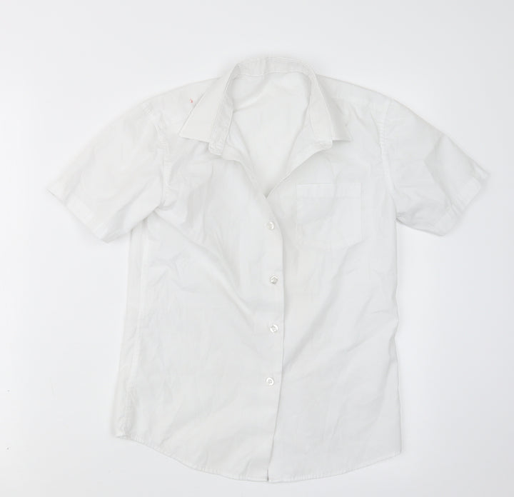 Lily & Dan Girls White Basic Button-Up Size 9-10 Years