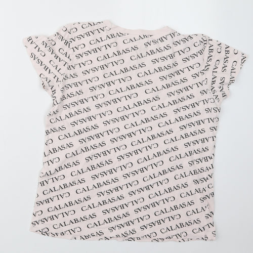 Primark Womens Pink Geometric  Basic T-Shirt Size 10