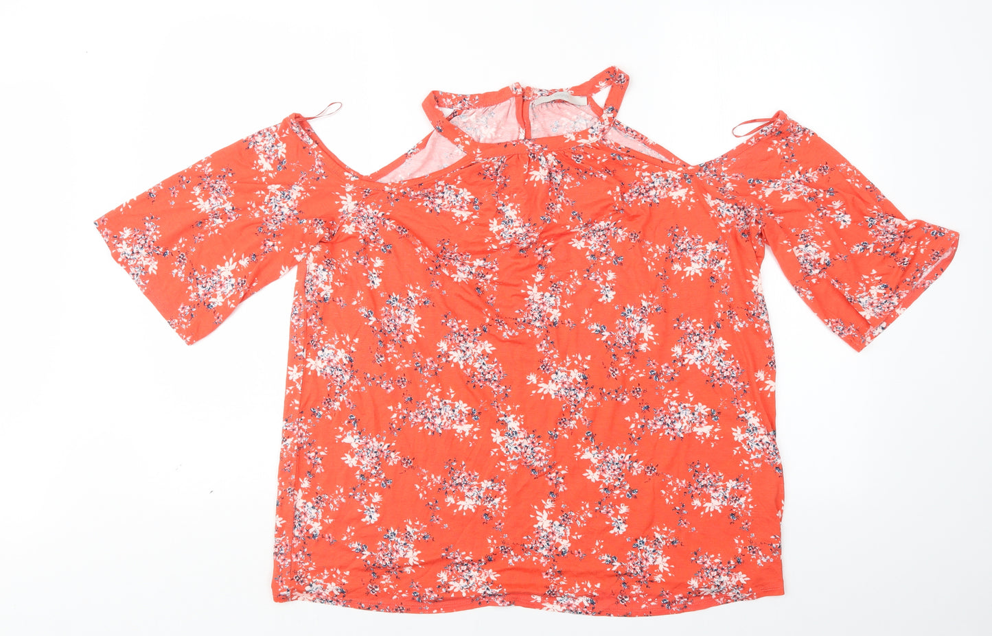 George Womens Red Floral  Basic Blouse Size 16