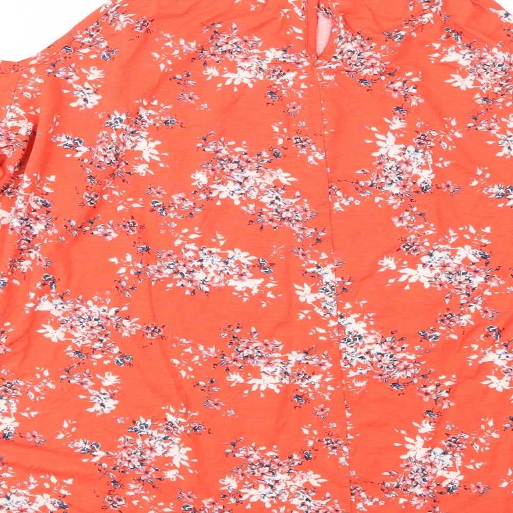 George Womens Red Floral  Basic Blouse Size 16