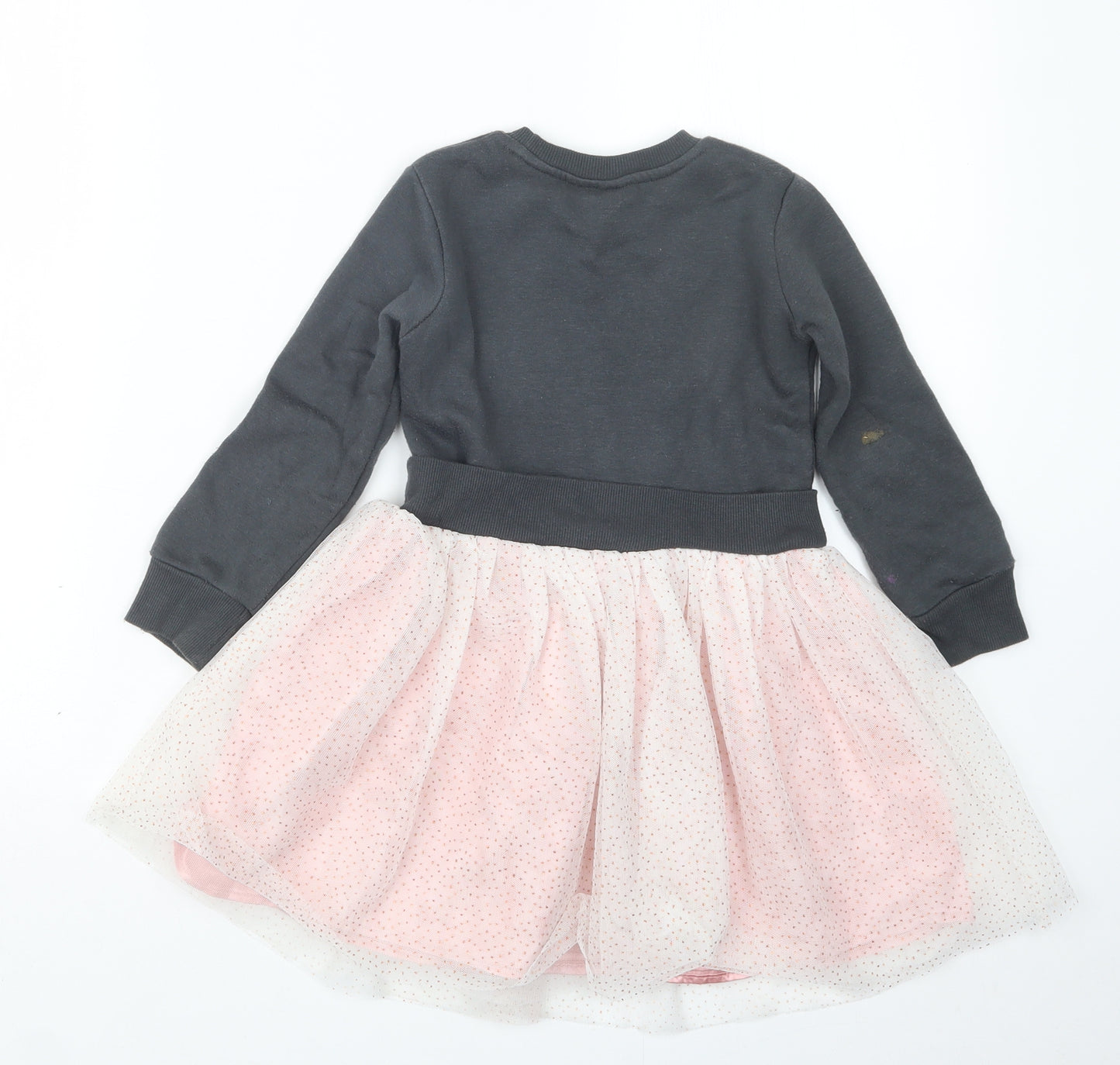 Primark Girls Grey   Jumper Dress  Size 4-5 Years  - Minnie Mouse