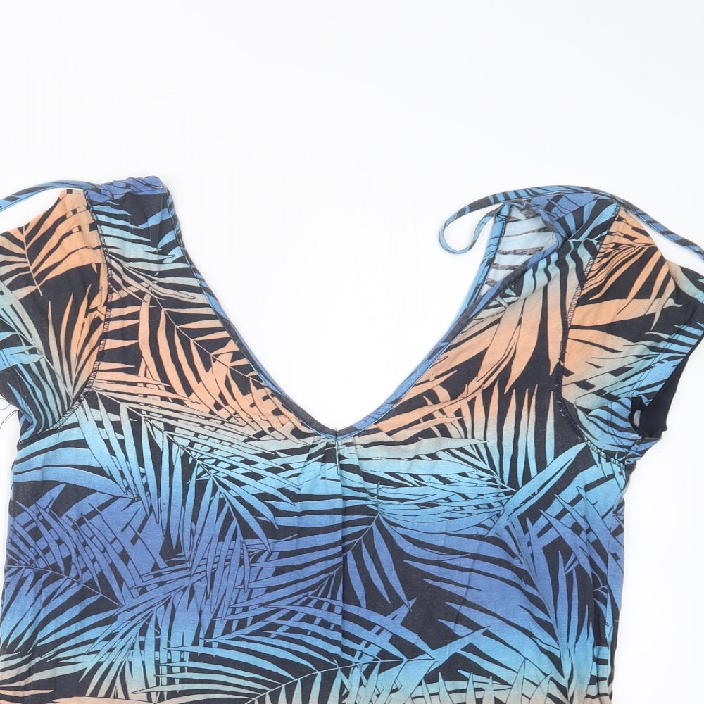 Fat Face Womens Blue Geometric  Basic T-Shirt Size 10