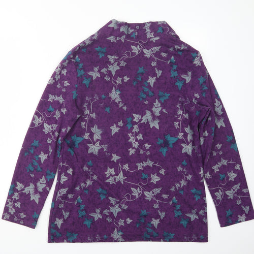 EWM Womens Purple Geometric  Cardigan Jumper Size 12  - Top and cardigan in one