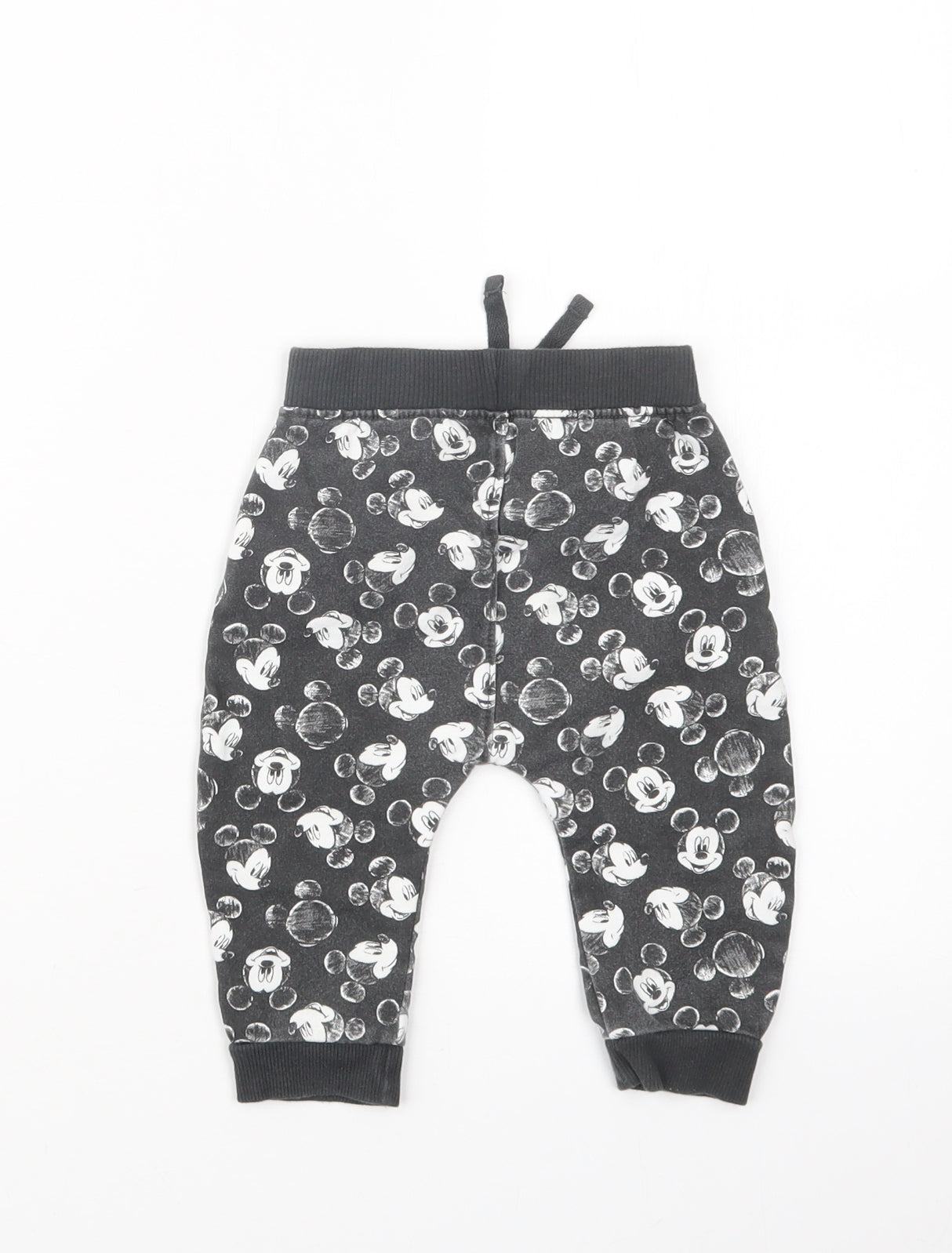 George Boys Black Geometric  Jogger Trousers Size 6-9 Months  - Mickey Mouse