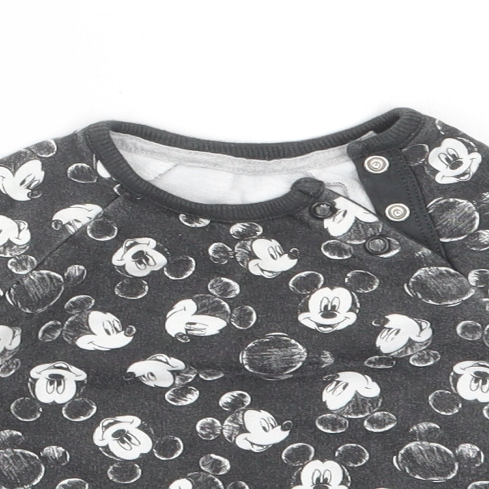 George Boys Black Geometric  Pullover Jumper Size 6-9 Months  - Mickey Mouse