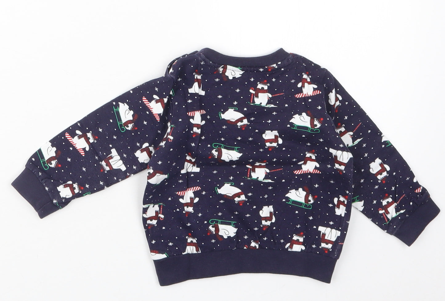 Peacocks Boys Blue Geometric  Basic T-Shirt Size 6-9 Months  - Christmas
