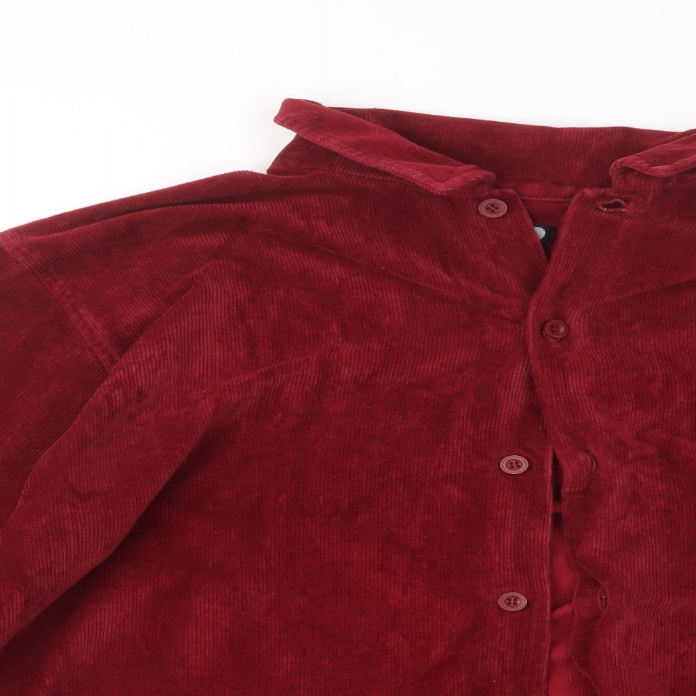 George Mens Red    Button-Up Size L