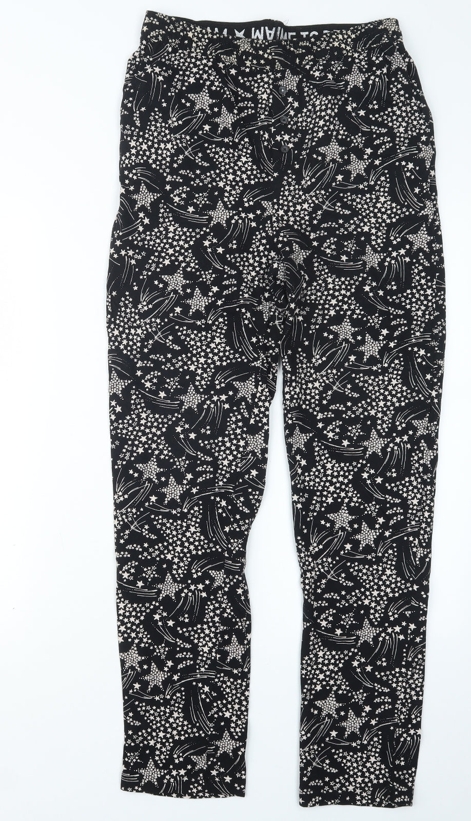 NEXT Womens Black Geometric  Capri Pyjama Pants Size XS