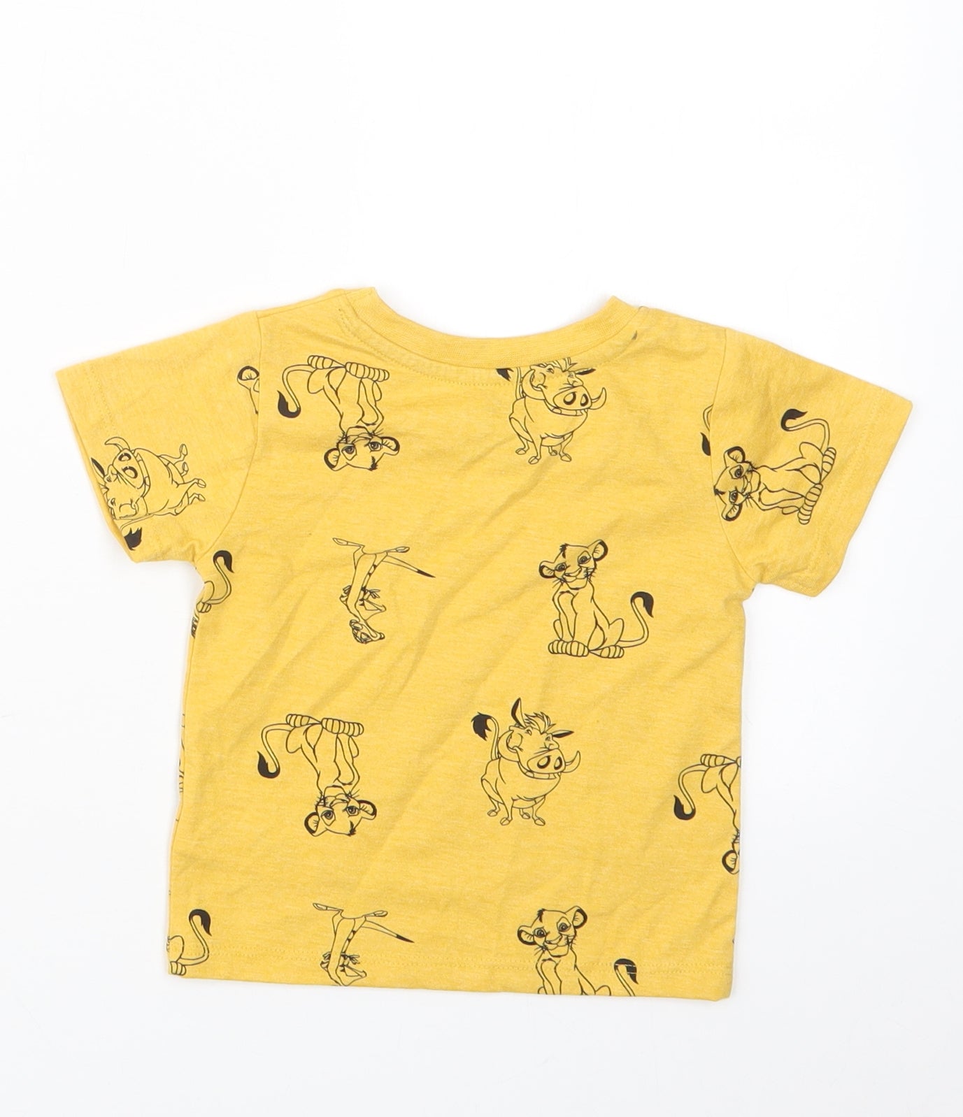 Primark Boys Yellow Geometric  Basic T-Shirt Size 9-12 Months  - The Lion King