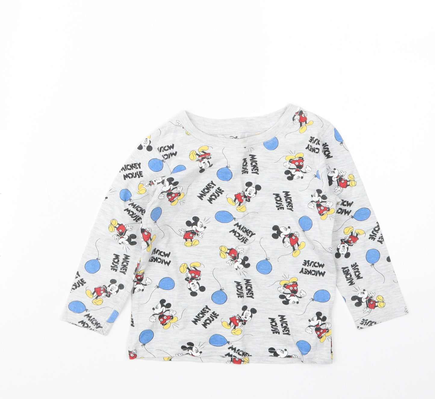 Primark Boys Grey Geometric  Basic T-Shirt Size 12-18 Months  - Mickey Mouse
