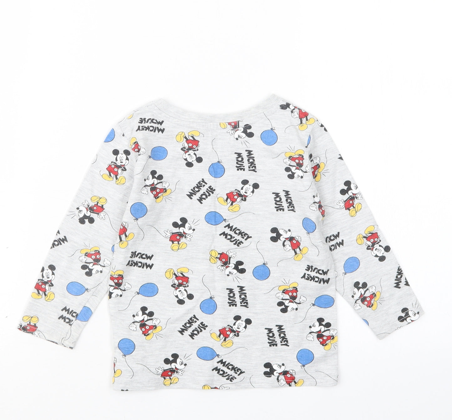 Primark Boys Grey Geometric  Basic T-Shirt Size 12-18 Months  - Mickey Mouse