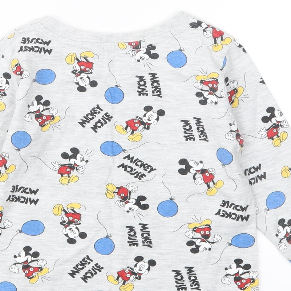 Primark Boys Grey Geometric  Basic T-Shirt Size 12-18 Months  - Mickey Mouse