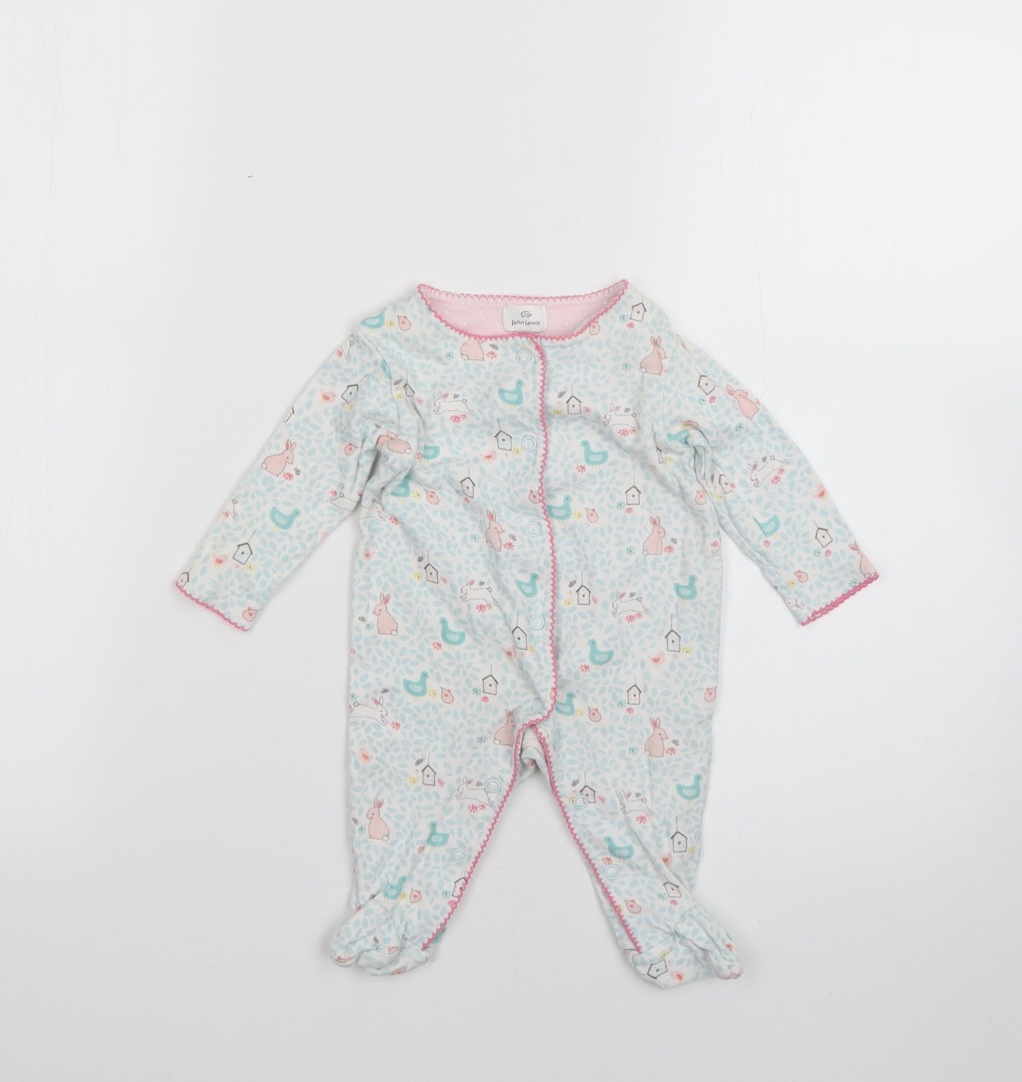 John Lewis Baby Multicoloured Geometric  Babygrow One-Piece Size 0-3 Months