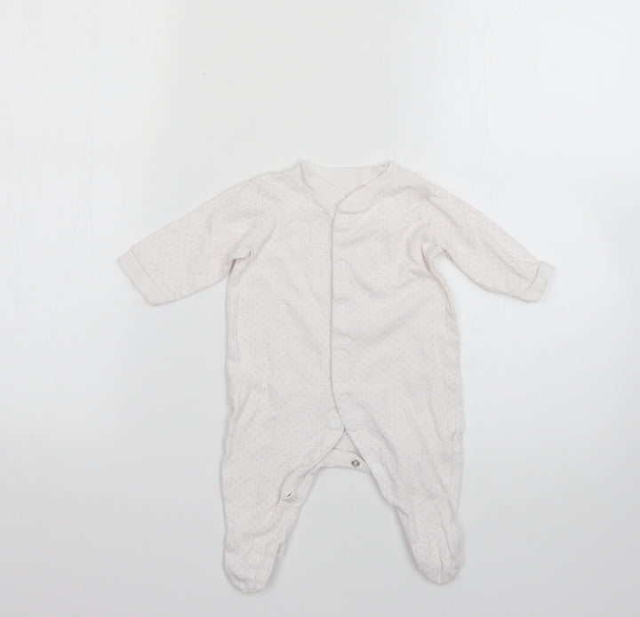 George Baby Pink Polka Dot Babygrow One-Piece Size 0-3 Months