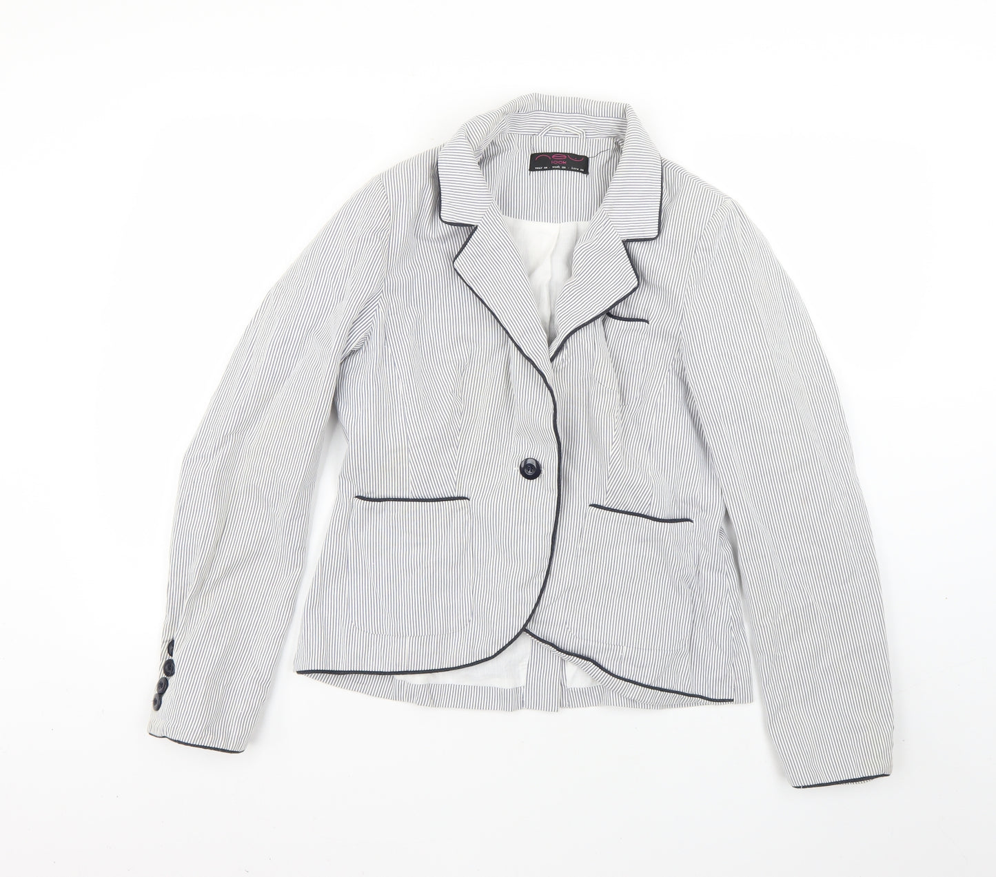 New Look Womens Multicoloured Striped  Jacket Blazer Size 14