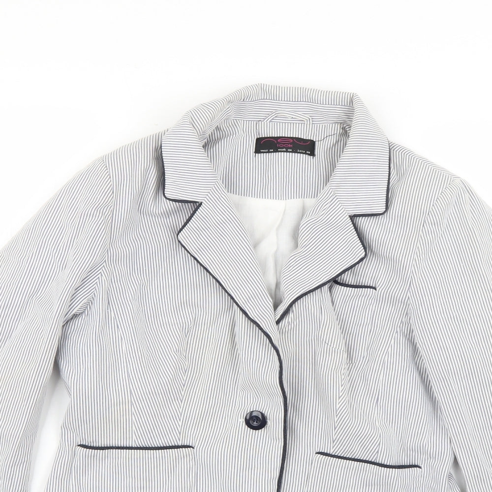 New Look Womens Multicoloured Striped  Jacket Blazer Size 14