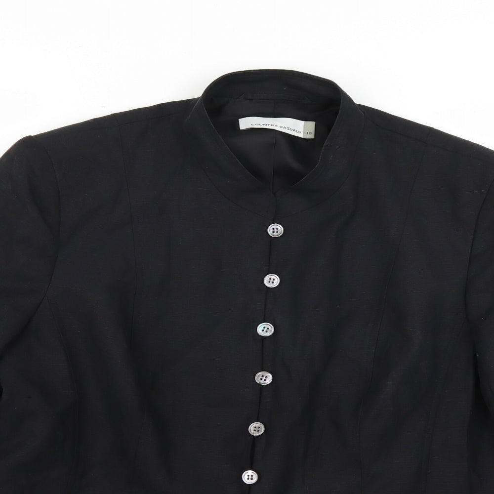 Country Casuals Womens Black   Jacket Coat Size 18