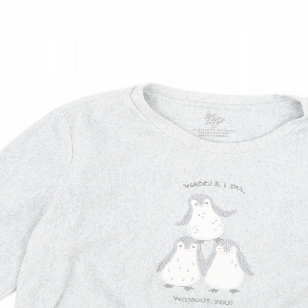 love to lounge Womens Grey   Top Pyjama Top Size 14