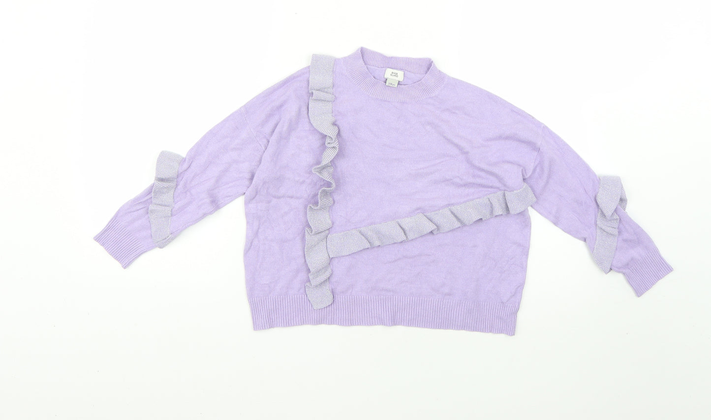 River Island Girls Purple   Pullover Jumper Size 7-8 Years