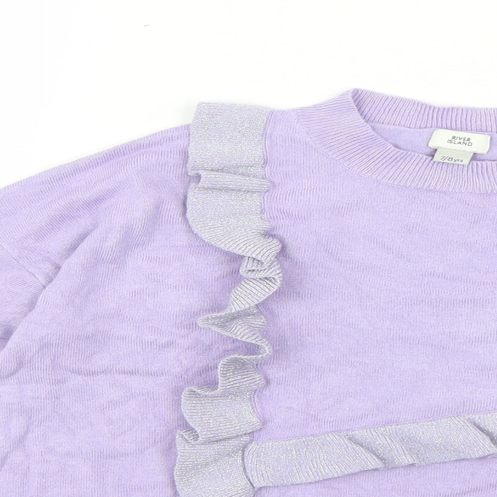River Island Girls Purple   Pullover Jumper Size 7-8 Years