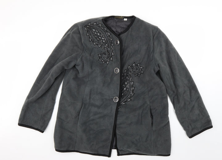 bob macke Womens Grey Pea Coat Coat Size L