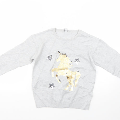 TU Girls Silver   Pullover Jumper Size 12 Years