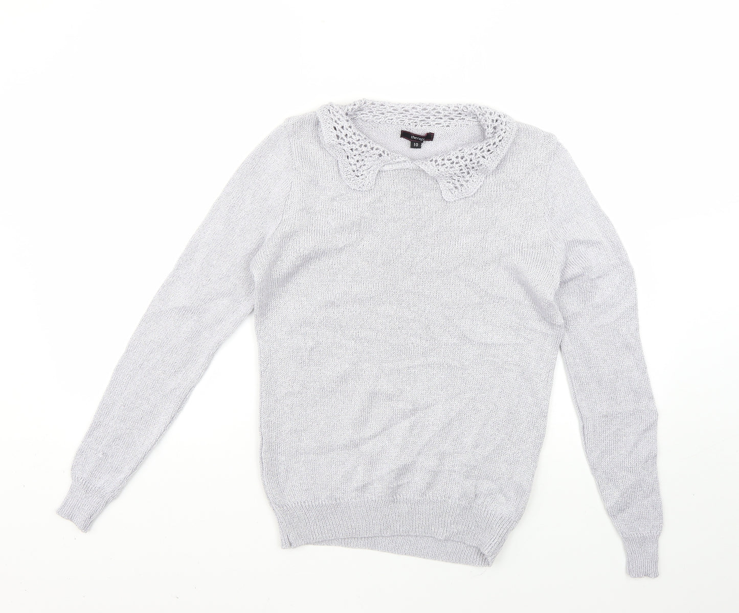 Therapy Womens Silver   Pullover Jumper Size 10