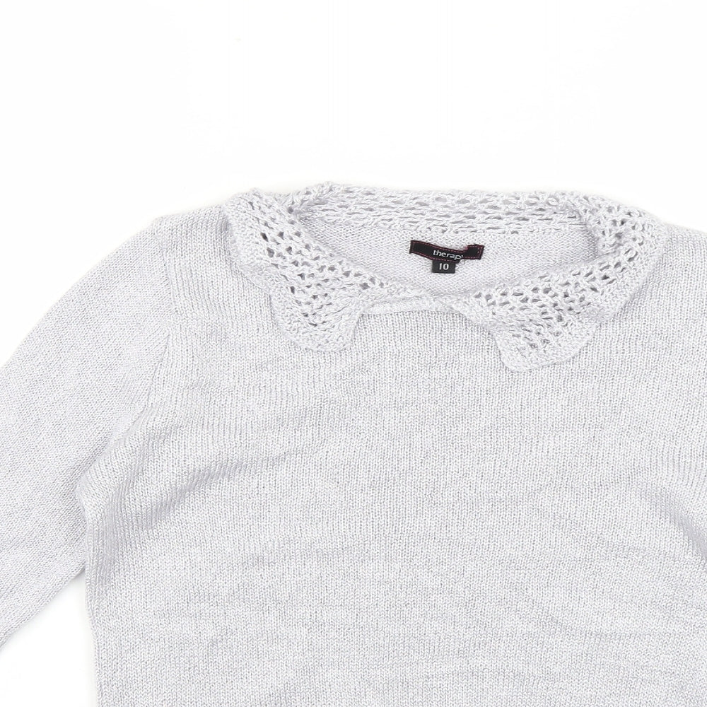 Therapy Womens Silver   Pullover Jumper Size 10
