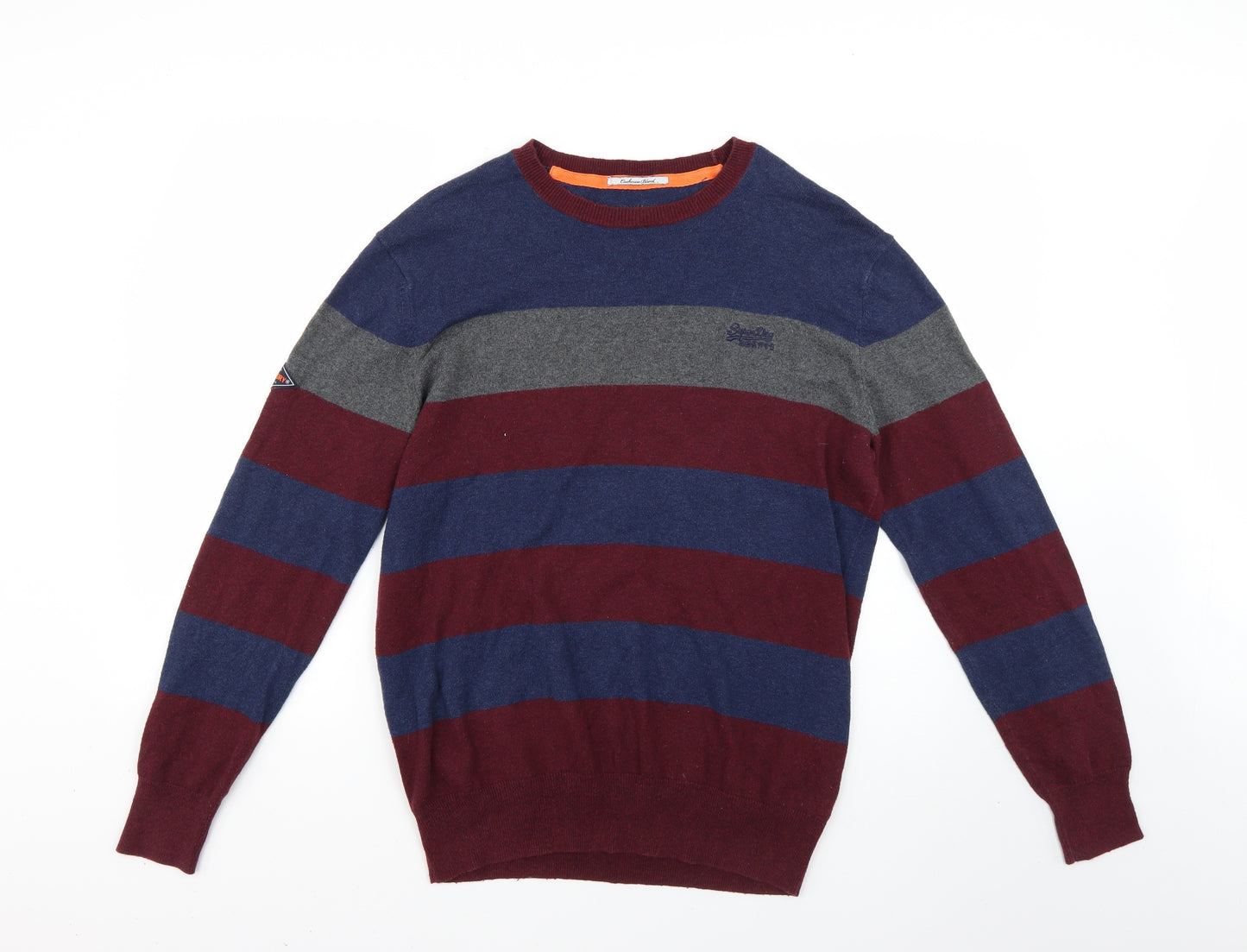 Superdry Mens Multicoloured Striped  Pullover Jumper Size XL