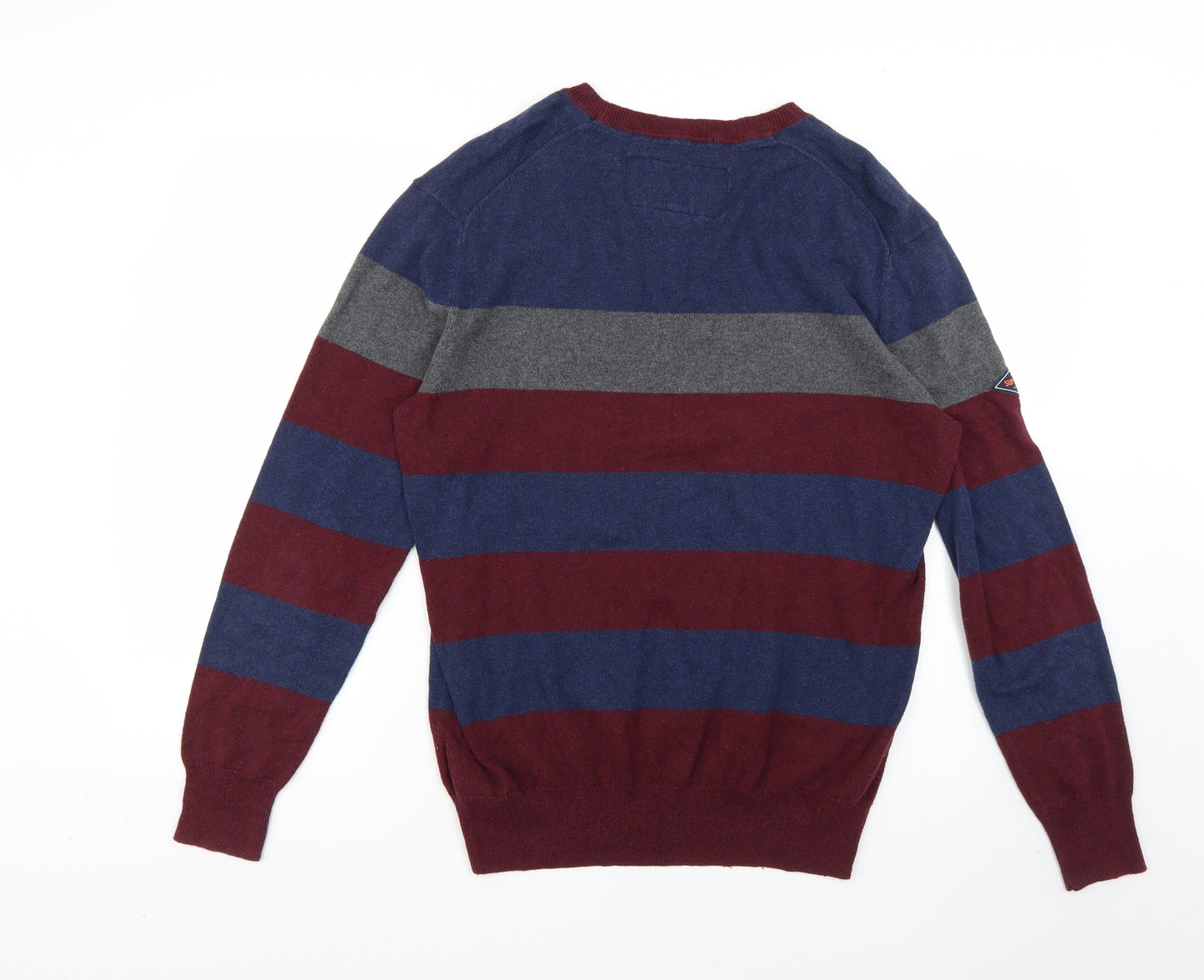 Superdry Mens Multicoloured Striped  Pullover Jumper Size XL