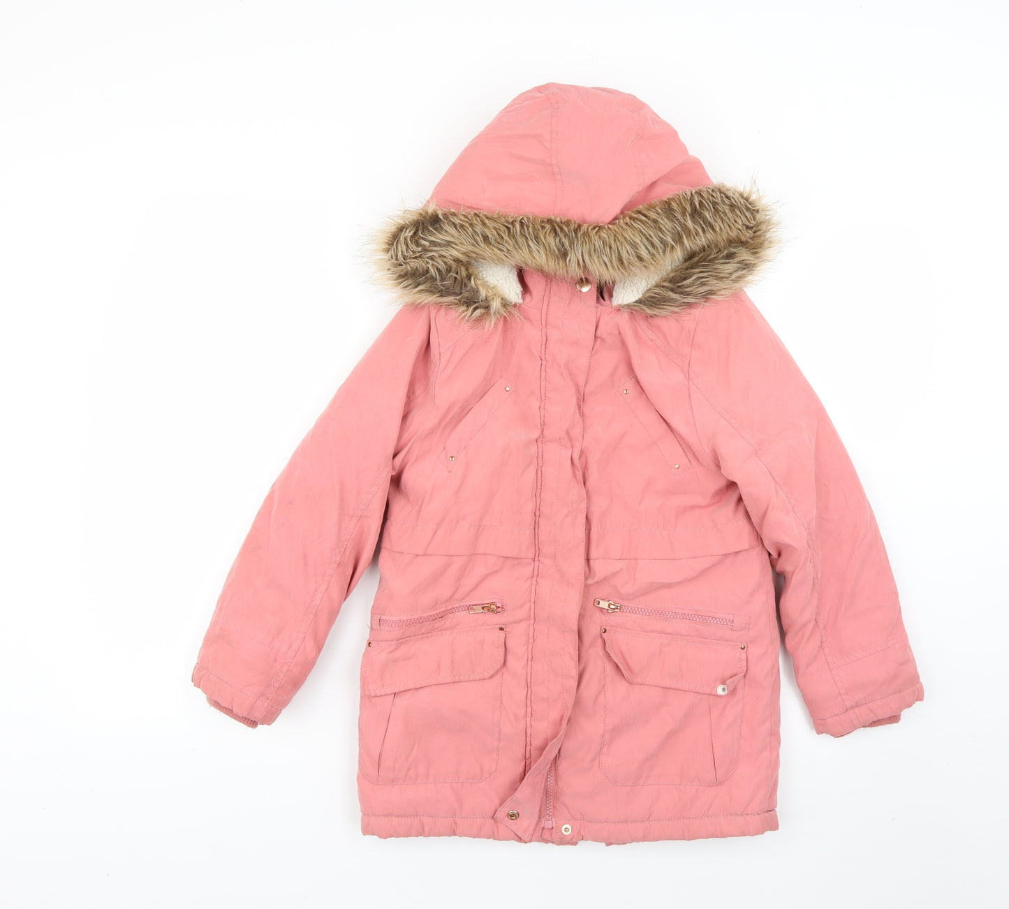 George Girls Pink   Basic Coat Coat Size 8-9 Years
