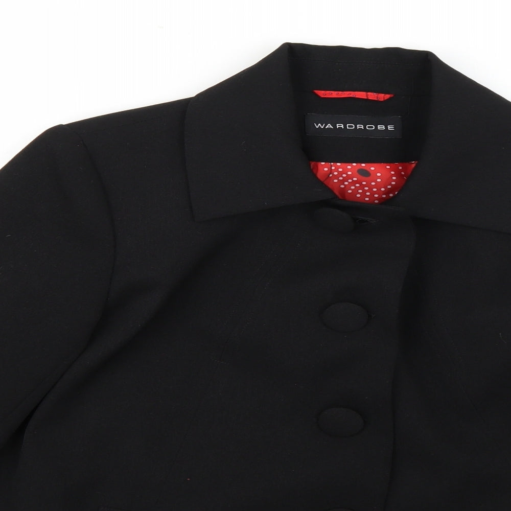 Warehouse Womens Black   Overcoat Coat Size 14