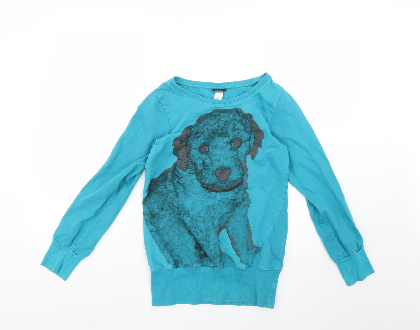 H&M Girls Blue Geometric  Pullover Jumper Size 13-14 Years