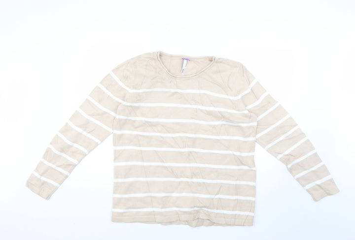 BHS Womens Beige Striped  Pullover Jumper Size 18