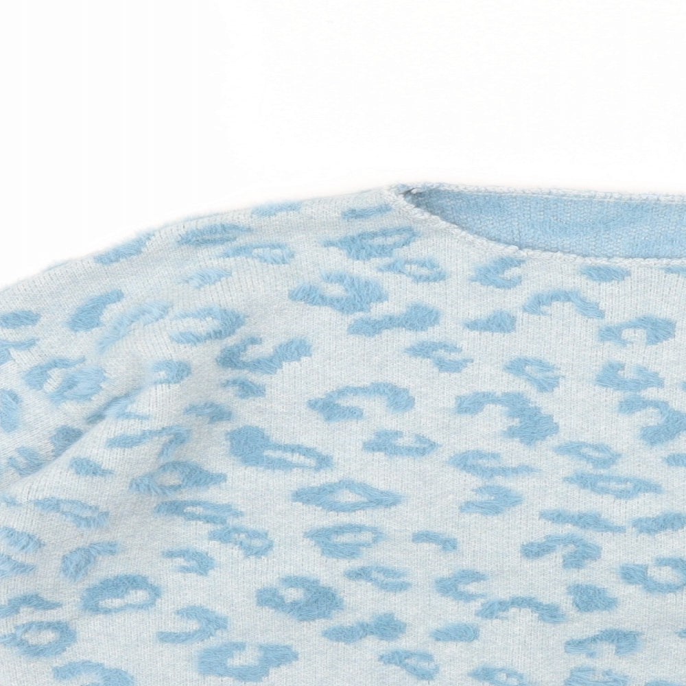 Preworn Womens Blue Geometric  Pullover Jumper Size S