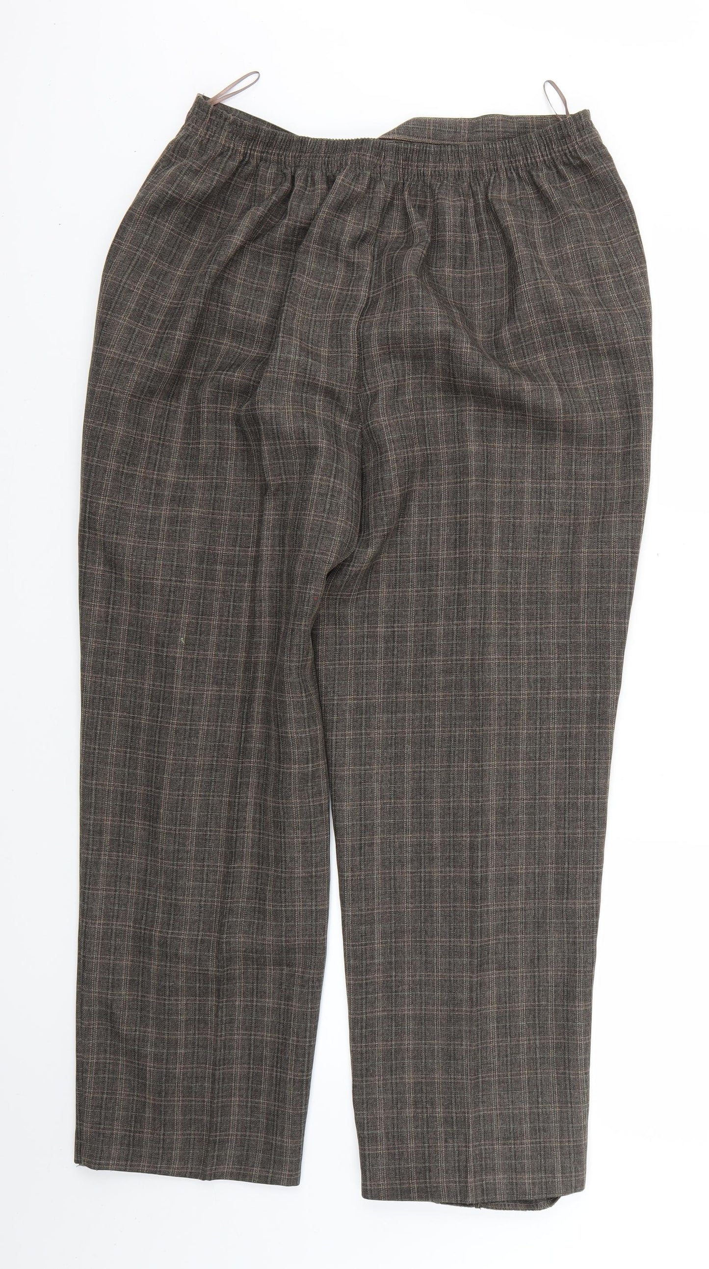 Classics Womens Brown Check  Trousers  Size 18 L24 in