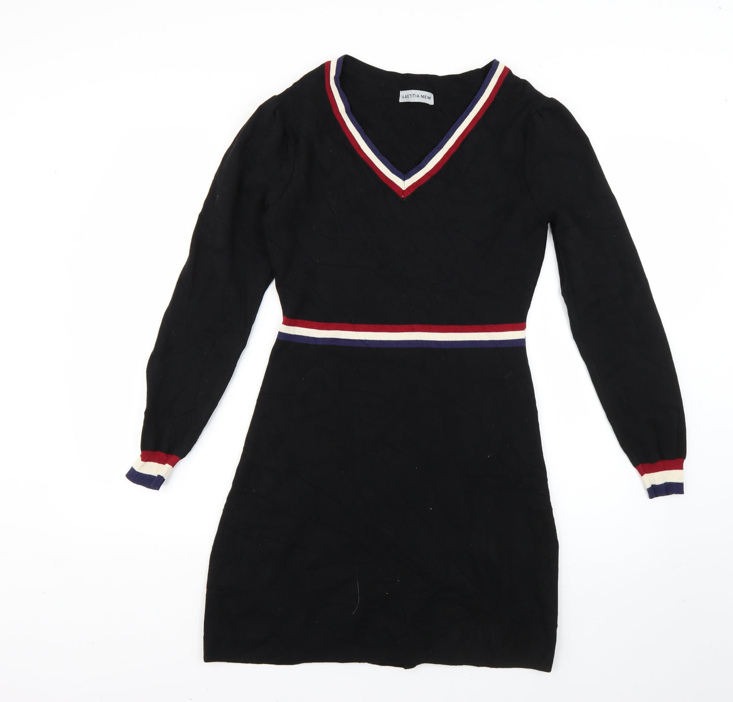 laetitia me Womens Black Striped  Jumper Dress  Size M
