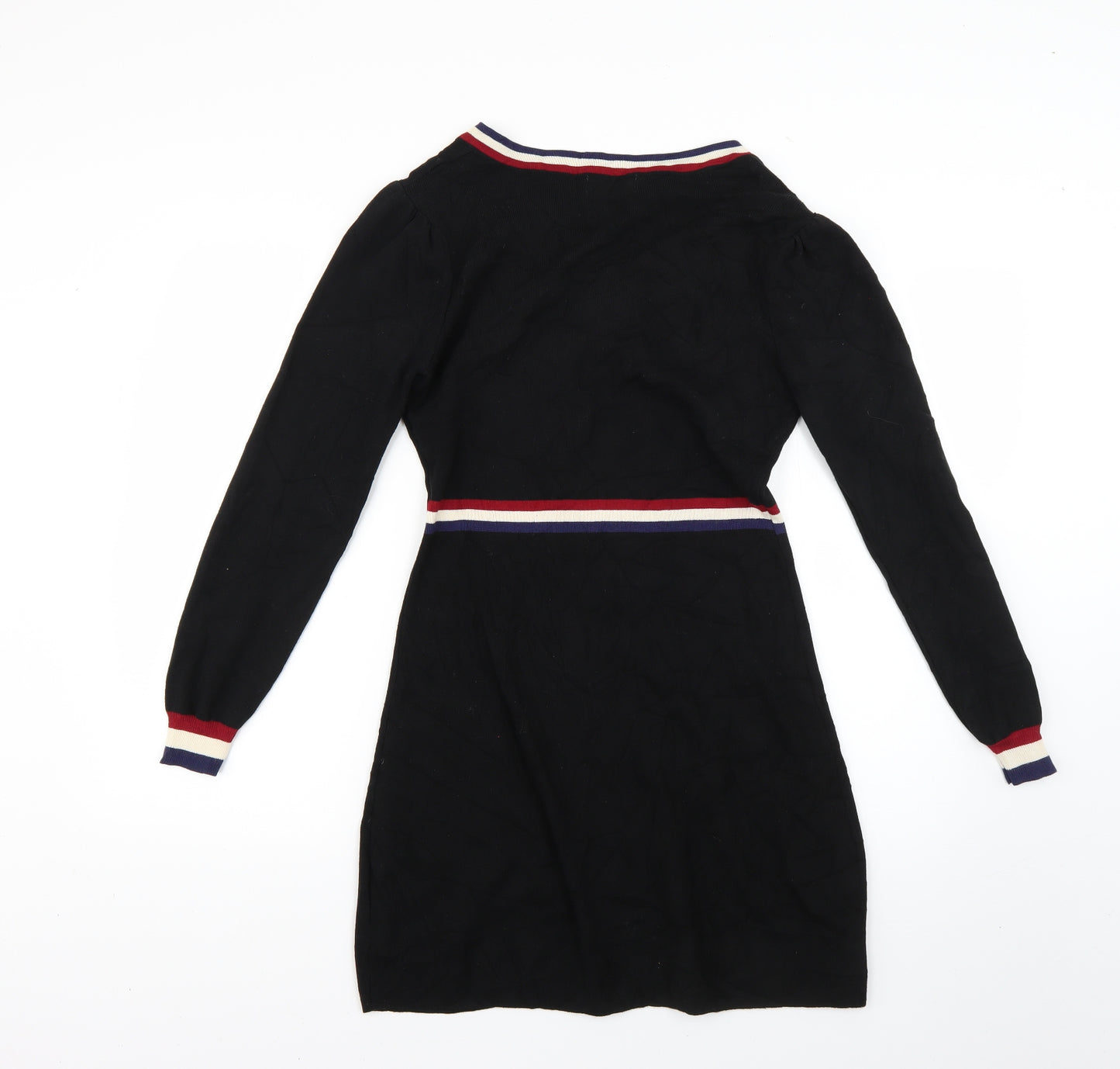 laetitia me Womens Black Striped  Jumper Dress  Size M