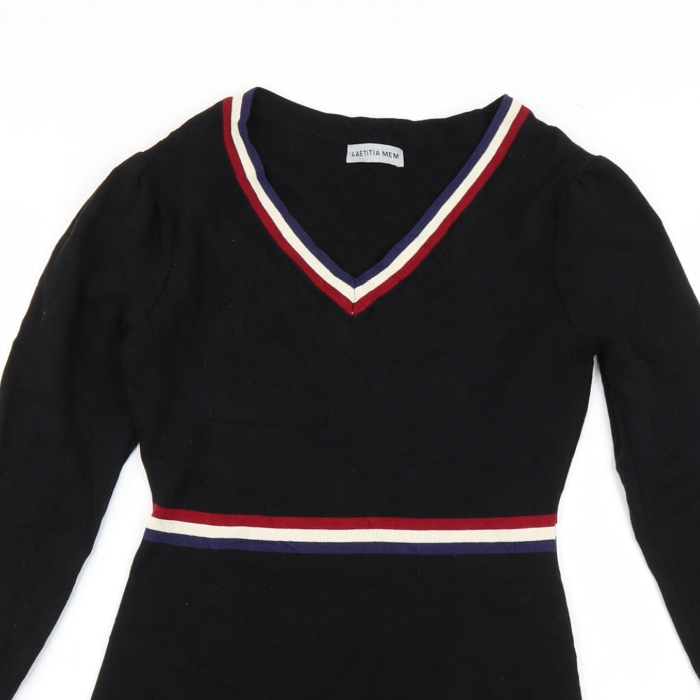 laetitia me Womens Black Striped  Jumper Dress  Size M