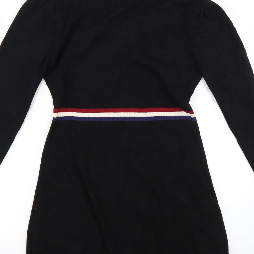 laetitia me Womens Black Striped  Jumper Dress  Size M