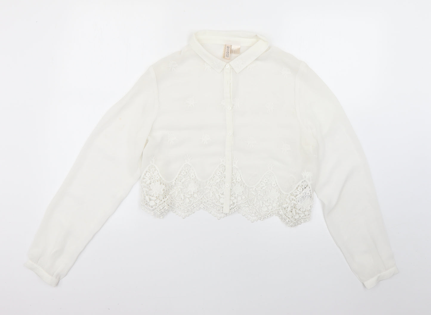 H&M Womens White   Basic Blouse Size 12