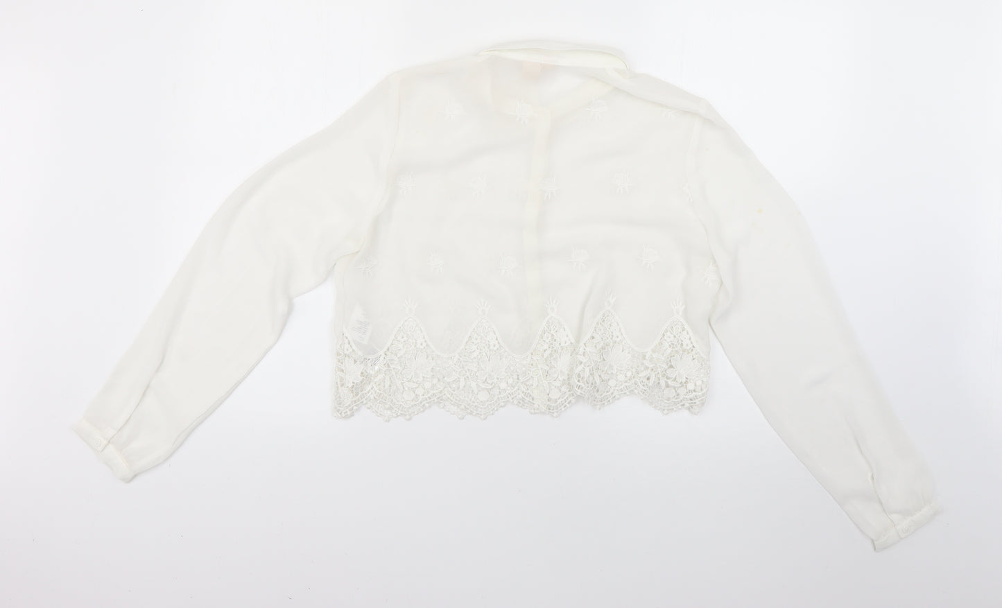 H&M Womens White   Basic Blouse Size 12