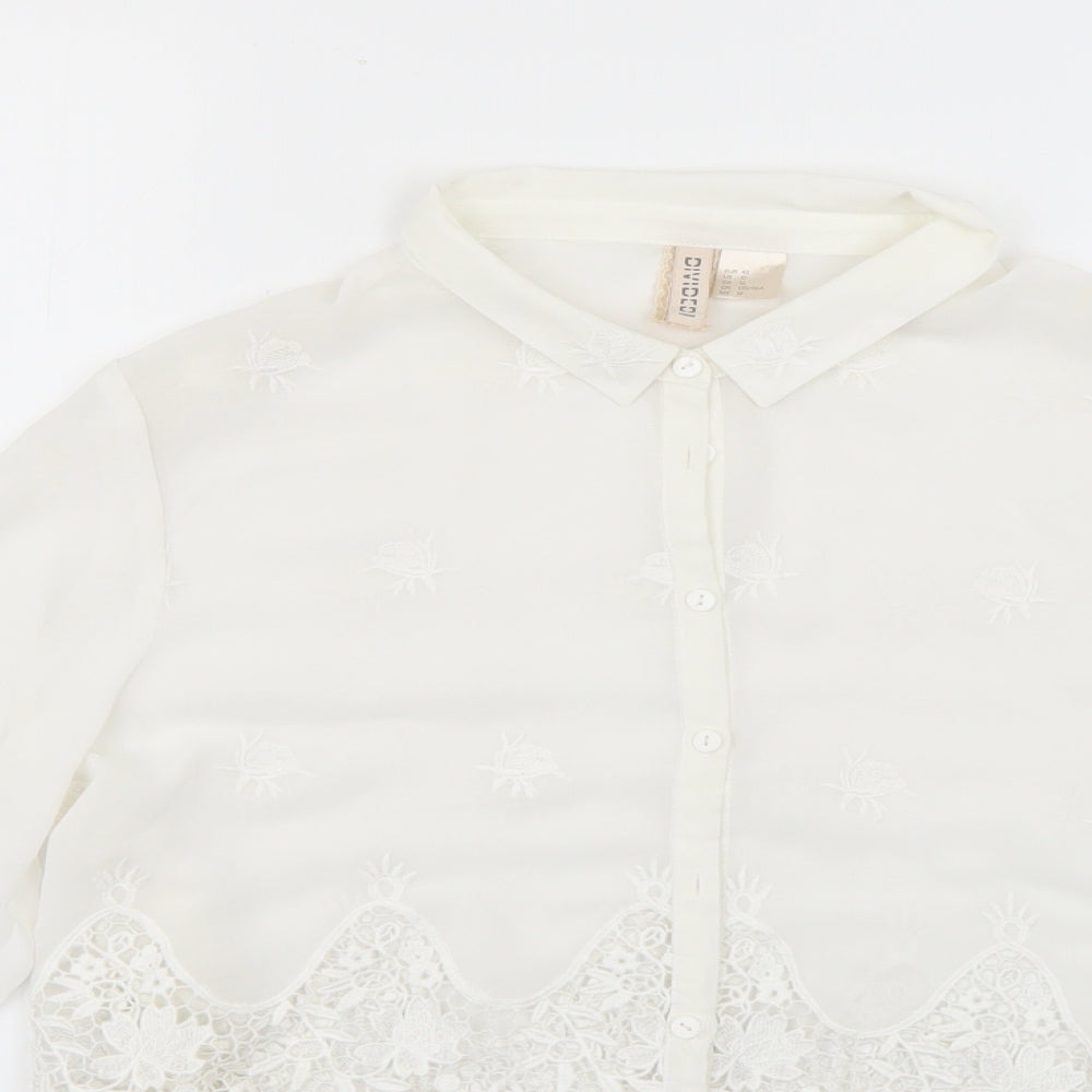 H&M Womens White   Basic Blouse Size 12