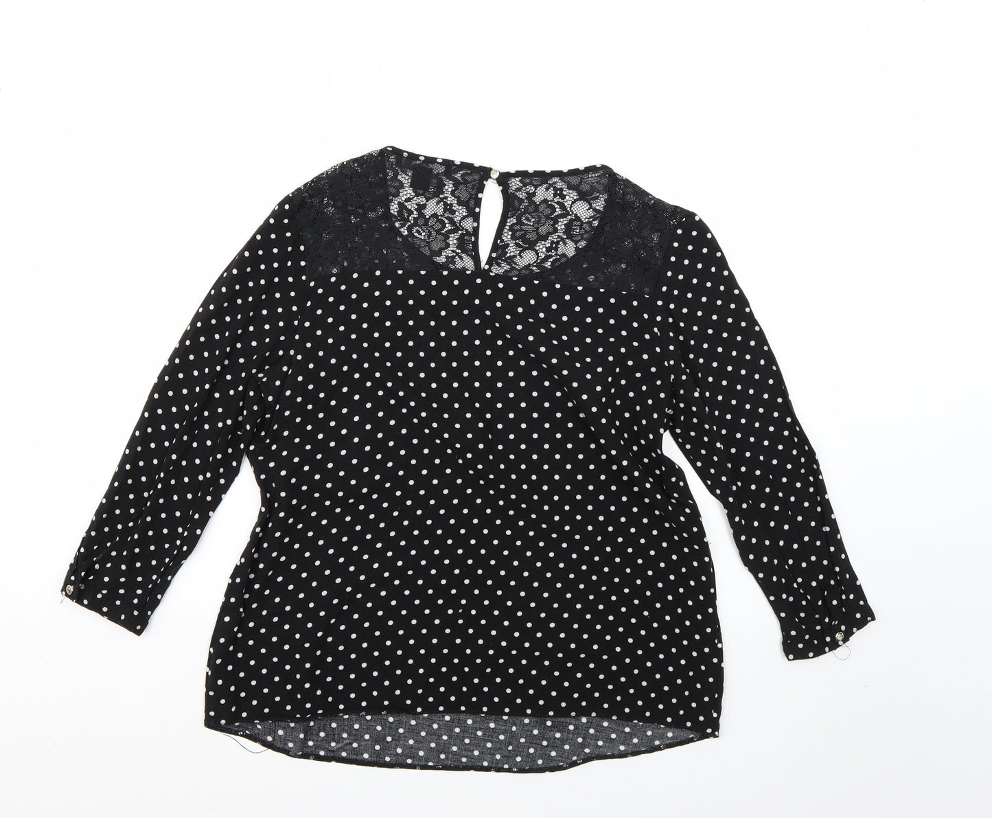 Atmosphere Womens Black Polka Dot  Basic Blouse Size 10