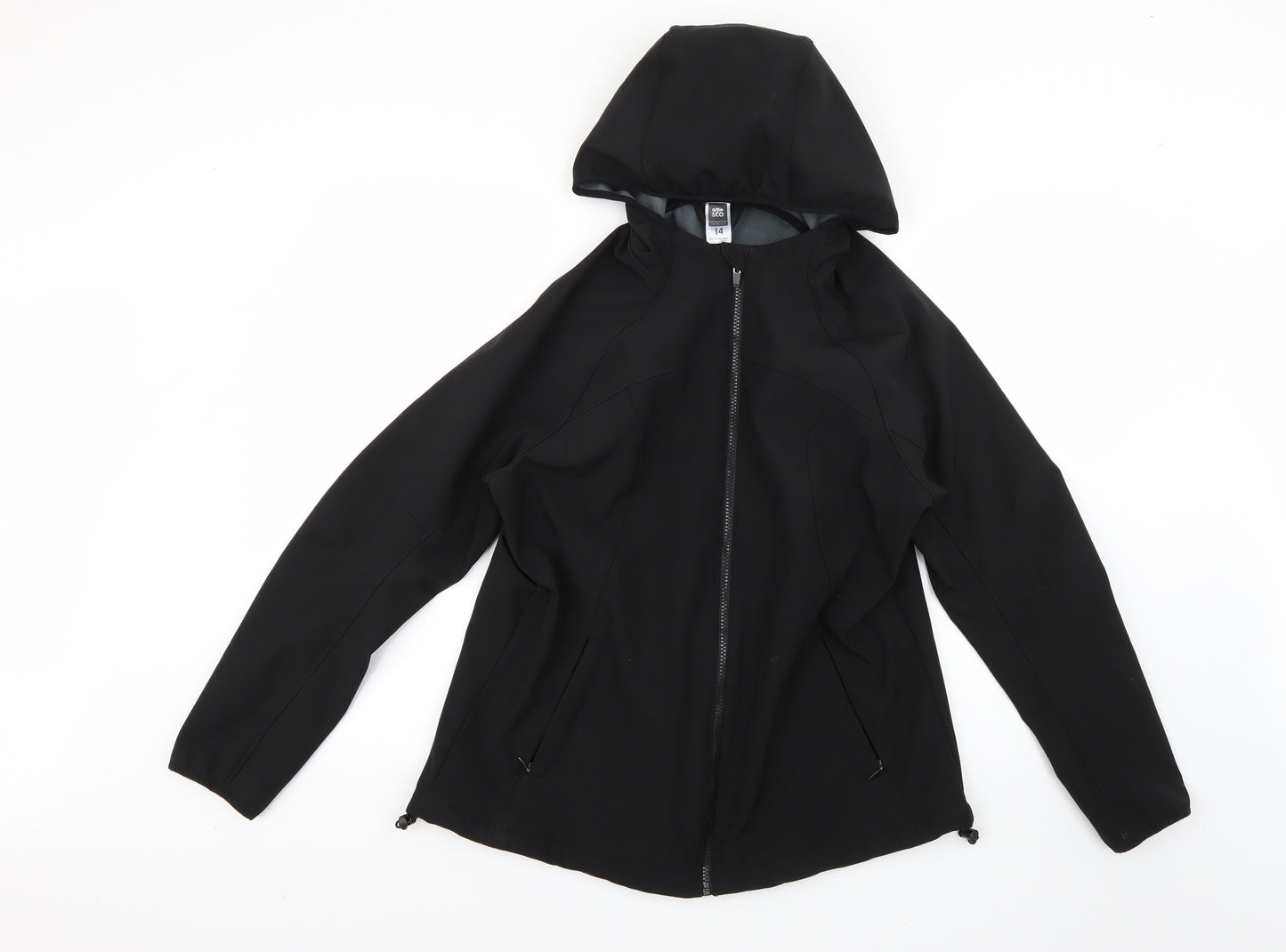 active & co Womens Black   Rain Coat Coat Size 14